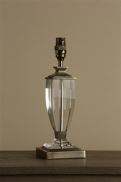 (image for) Laura Ashley Carson Small Table Lamp Antique Brass & Crystal Base Only